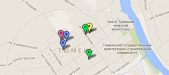 Посуточные квартиры на карте Челябинска
